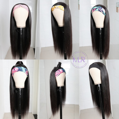 Silky Straight Headband Wig